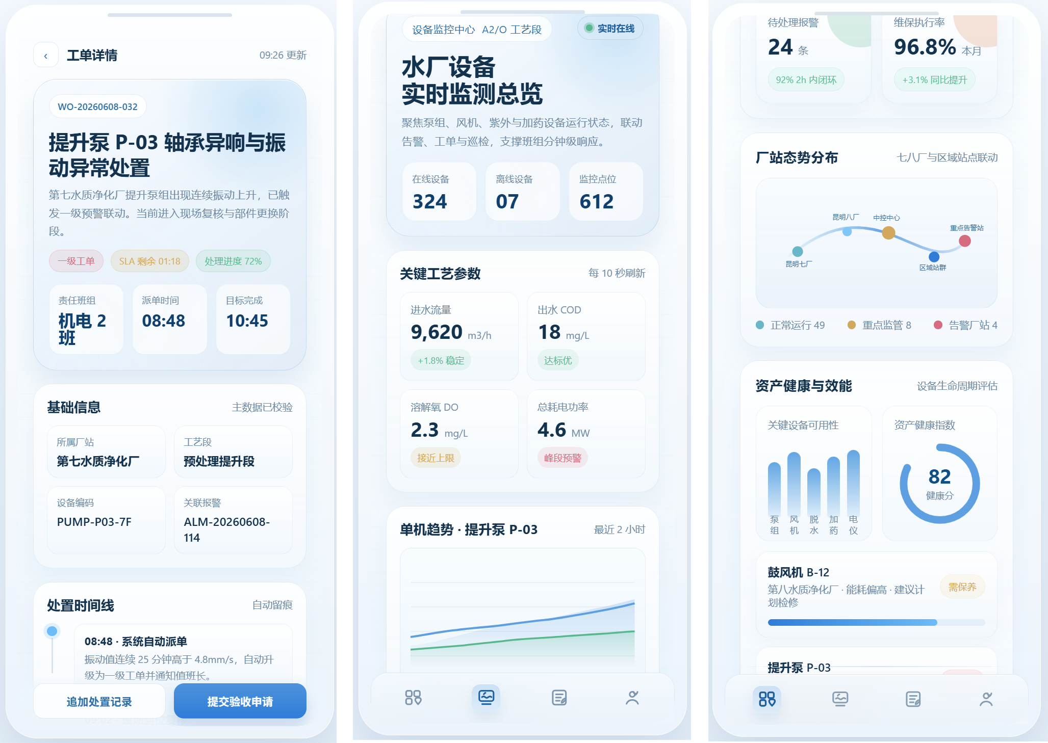 水务资产管理APP界面
